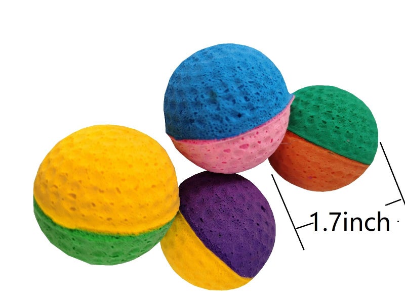 SHUYUE 24 Pack Foam Soccer Balls Cat Toys For Indoor Cats (24Pcs Mixed sponge ball) - Image 2